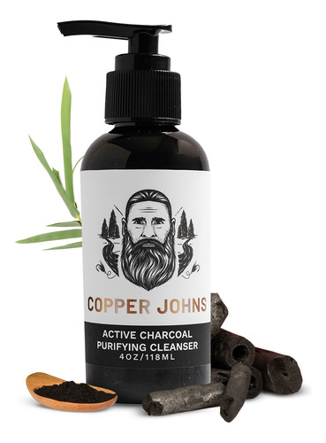 Copper Johns Limpiador Facial Y Corporal Activo De Carbon, S