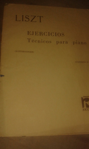 Liszt Ejercicios Tecnicos Para Piano 2 Partitura   Envios