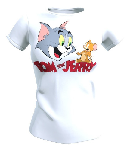 Polera  Mujer Diseño, Tom Y Jerry, Poliester