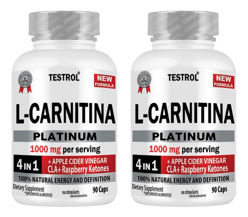 L-carnitina Platinum Paquete 2 Piezas 90 Cápsulas