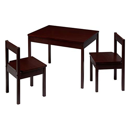 Amazon Basics Juego De Mesa Infantil De Madera Maciza Con Do