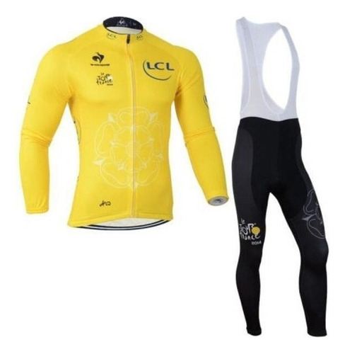 Maillot Ciclismo Manga Larga Hombre Tour De France Amarillo