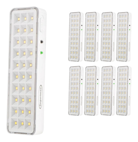 Kit 9 Luz Emergencia Luminária 30 Led Recarregavel Segurimax