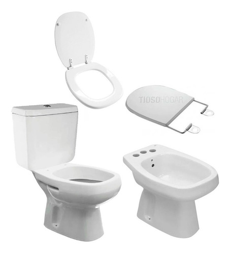 Imagen 2 de 10 de Juego Sanitarios Roca Monaco Tapa Bidet Inodoro Minimalista