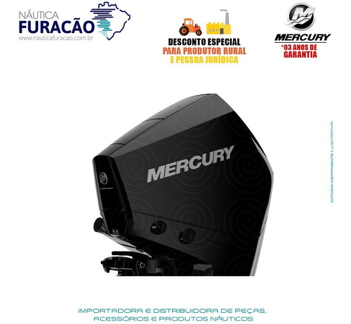 Motor De Popa Mercury 4 Tempos 225hp L Efi V6 Mecânico Preto