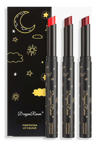 Juego De Tres Lápices Labiales W Matte Velvet Matte Portable