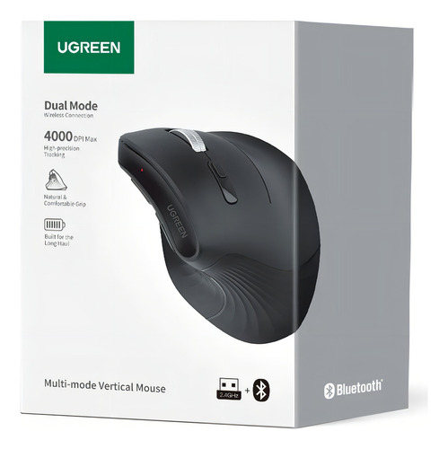 Mouse Vertical Inalambrico 4000dpi 6 Botones Ergonomico