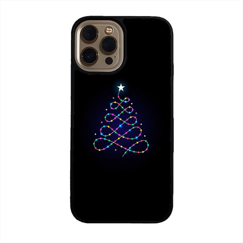 Funda Celular Navidad Navideña Arbol Luces Estrella Azul