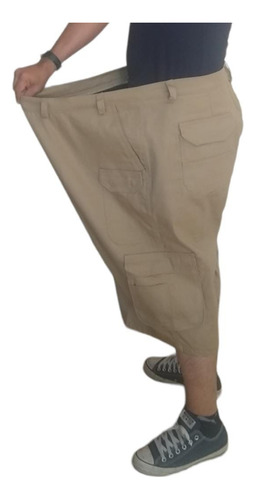 Bermudas Talla Extra De Cargo Color Liso Desde Talla 44 A 5