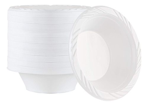Plasticpro 100 Tazones De Sopa Desechables De Plástico Blanc