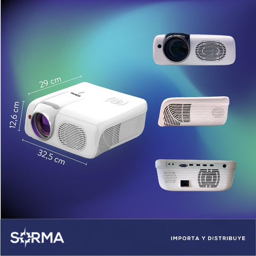 Imagen 4 de 10 de Proyector Hd1080 Led 5000 Lumens Mirror Cast Hdmi Portable