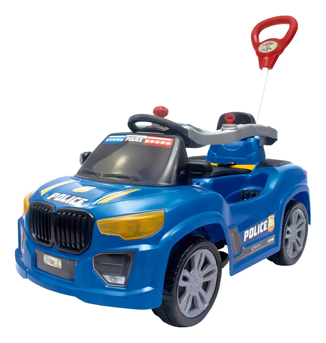 Carrinho Infantil Maral BM Car Police Rosa Com Buzina 30kg