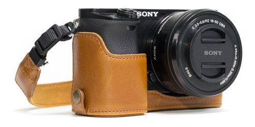 Media Funda De Cuero Para Camara Compatible Con Sony Al...