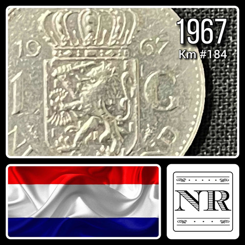 Holanda - 1 Gulden - Año 1967 - Km #184 A - Juliana