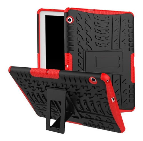 Funda Rudo Llanta Para Huawei Mediapad T3 10 (9.6) Rojo