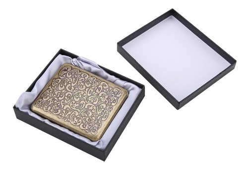 Imagen 1 de 6 de Caja De Cigarrillos Retro Bronce Metálico Doble Cara Bolsill