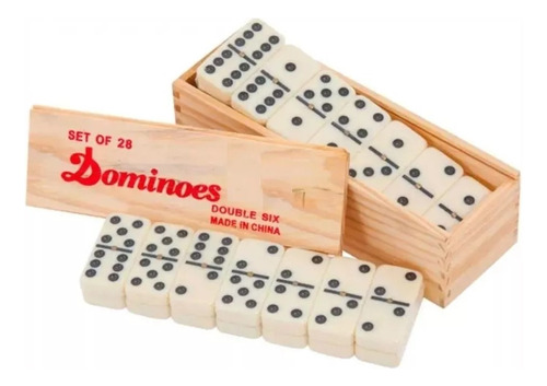 Domino Profesional Caja Madera Juego Fichas Casino 4807d 