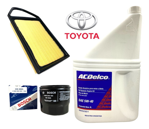 Kit Cambio De Aceite Acdelco 5w40 Y Filtros Toyota Etios 1.5