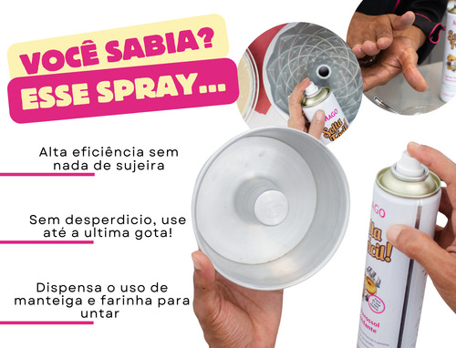Kit 3 Desmoldante Spray Unta Forma Para Bolos 400ml Mago