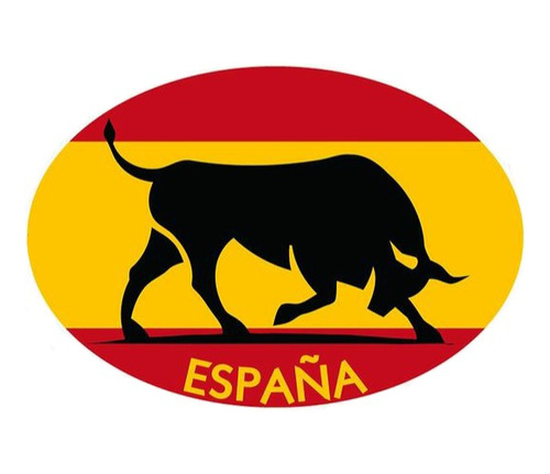 Calcomanias Bandera España Toro 11x7cm Incluye 2 Piezas