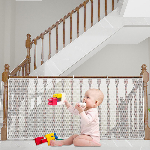 Red Protectora De Malla Blanca Para Escaleras De Seguridad P