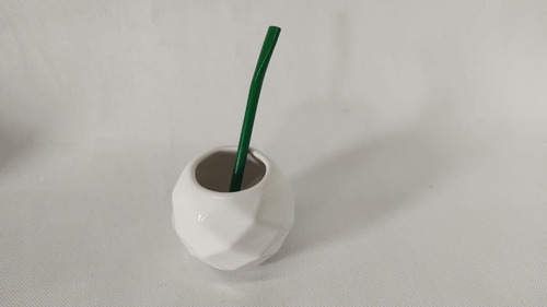 Mate De Cerámica Con Bombilla Y Funda Lavable