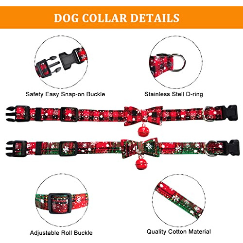 Collar Pajarita De Navidad Perros, Patrón De Copos De ...