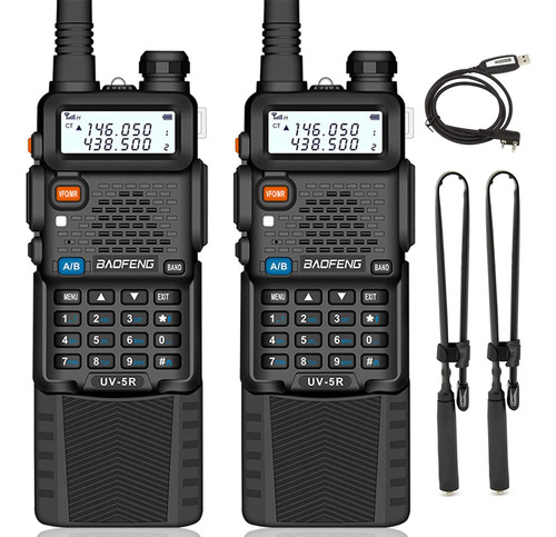 Baofeng Paquete De 2 Radios De Jamon Uv-5r Plus 8w De Doble