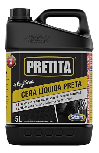 Cera Liquida Preta 5 Litros  Pretita Tingir Piso Borracha