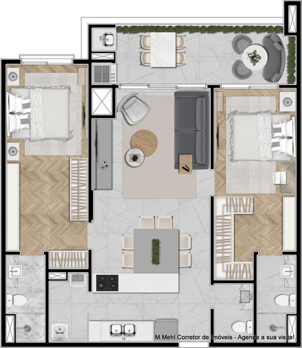 Imagem 24 de 30 de Apartamento Com 2 Dormitórios À Venda Com 188.93m² Por R$ 1.083.000,00 No Bairro Mercês - Curitiba / Pr - M2me-mct303