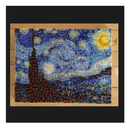 Cuadro De La Noche Estrellada Van Gogh Hecho De Mosaico (Usado)