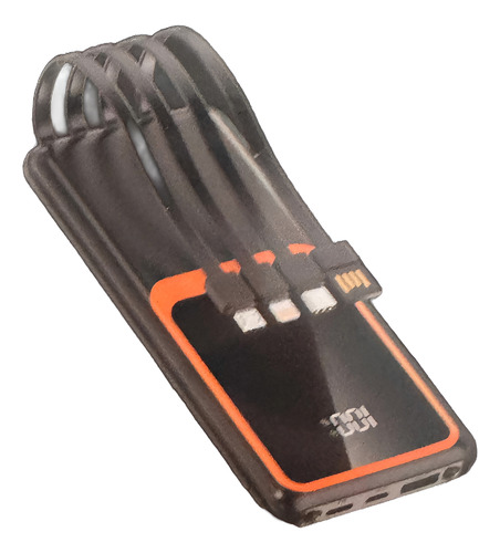 Cargador Portátil Power Bank Carga Turbo C/cables 12000mah Negro