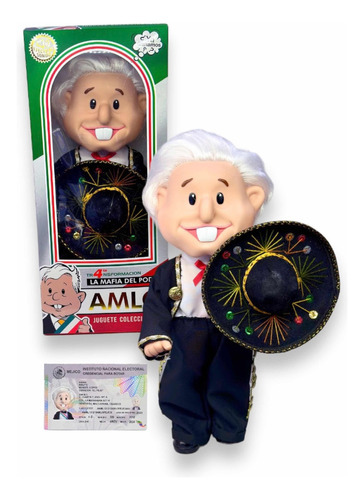 Muñeco Presidente Amlo Lopez Obrador Mariachi Caja Y Sonido