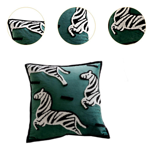 Funda De Almohada Con Diseño De Cebra, Funda De Almohada