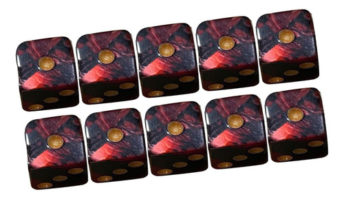 5 Juego De 10 Dados De Seis Caras Juego De Juguetes Rojo