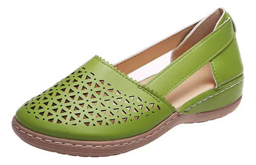 Zapatos De Cuero Cómodos E Informales For Mujer, Talla Gran