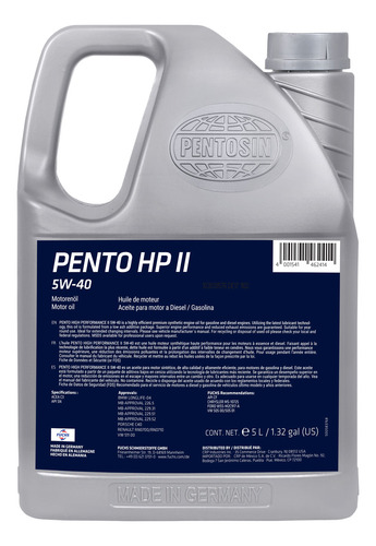 Aceite De Motor 5w40 Porsche C40 Audi Rs4 2007/2008 4.2l V8
