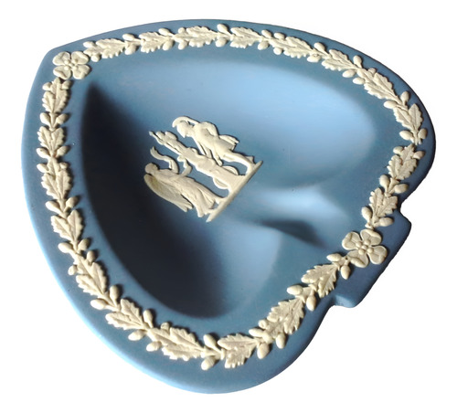 Plato Pica Porcelana Wedgwood Azul Dibujo Greco Romano (Usado)