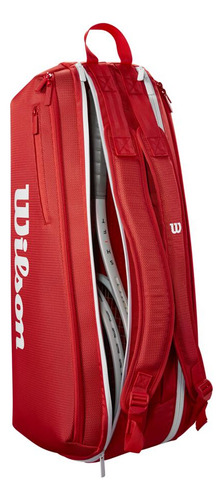 Raquetero Wilson Super Tour 2025 6PK color rojo