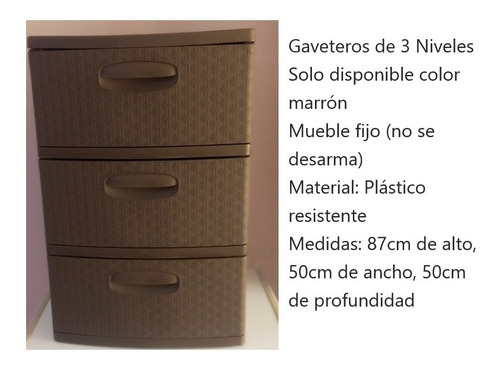 Gavetero Organizador De 3 Niveles Tipo Rattan 