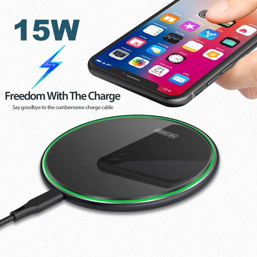 Cargador Inalambrico iPhone X 8 Note 8 S8 S9 S10 Plus Rapido