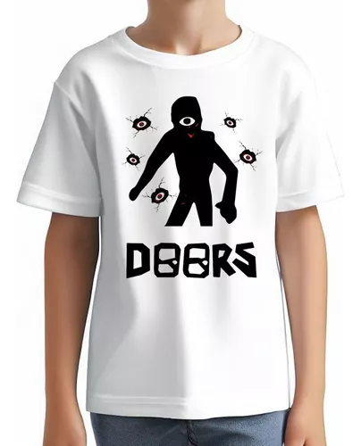 Camiseta infantil adulto Roblox Doors jogo personalizado - Desconto no Preço