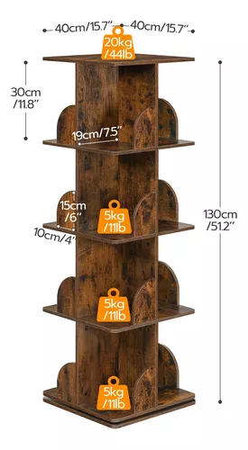 Magshion Estantería giratoria de 4 niveles, estante esquinero de