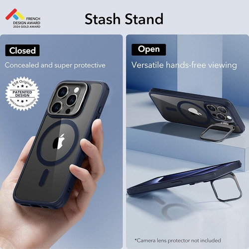 Funda Esr Para Iphone 15 Pro Magsafe Estilo Azul Oscuro Clear Dark Blue Azul