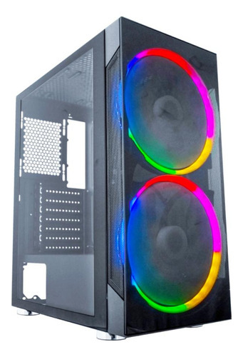 Gabinete Gamer K-mex Cg-04a1 2 Fans Afcai2 20cm Multicolor Cor Preto