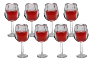Copas De Vino Tinto Para Casa De Muñecas A Escala 1/12, 8