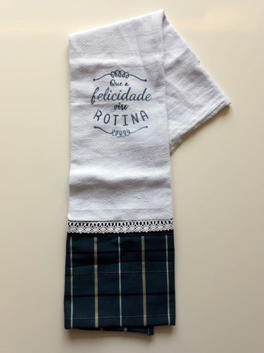 Conjunto Porta Pano E Pano - Que A Felicidade Vire Rotina.