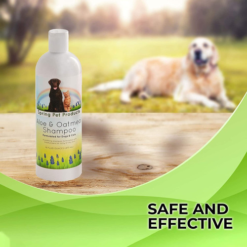 Spring Pet Aloe And Oatmeal Shampoo For Dogs And Cats  16 Oz