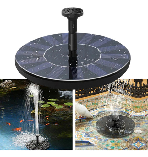 Chafariz Passaros Jardim Peixe Decoração Fonte Energia Solar Cor Preto