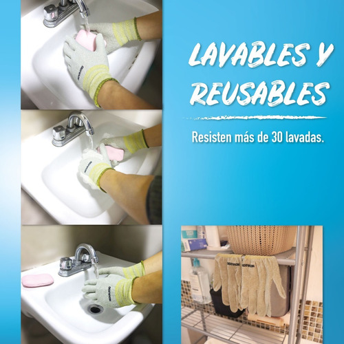 Imagen 6 de 9 de Guante Antibacterial Con Cobre Reusable Lavable De Corea